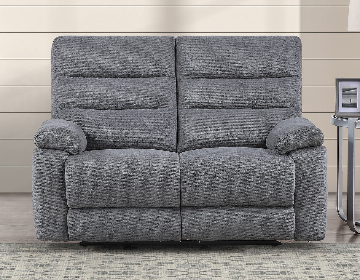 Cozy Gray Manual Recliner Loveseat from Steve Silver - Luna Furniture