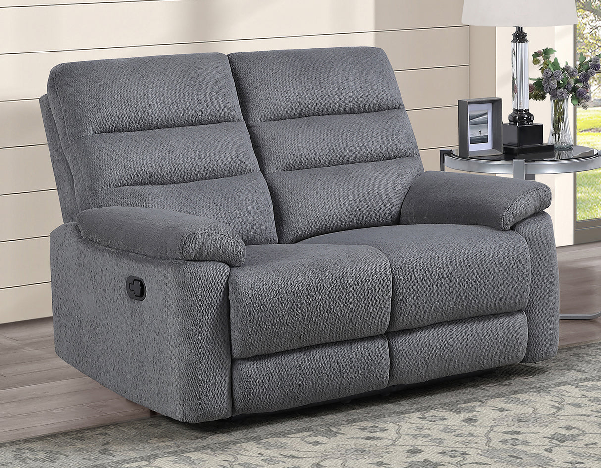 Cozy Gray Manual Recliner Loveseat from Steve Silver - Luna Furniture