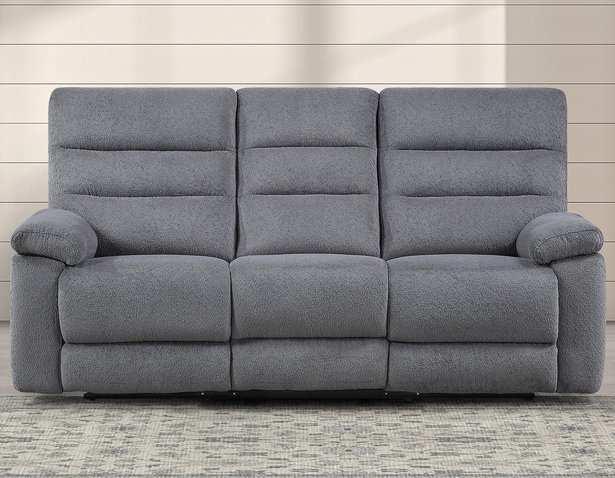 Cozy Gray Manual Recliner Sofa from Steve Silver - Luna Furniture