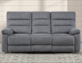 Cozy Gray Manual Recliner Sofa from Steve Silver - Luna Furniture