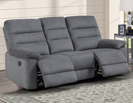 Cozy Gray Manual Recliner Sofa from Steve Silver - Luna Furniture