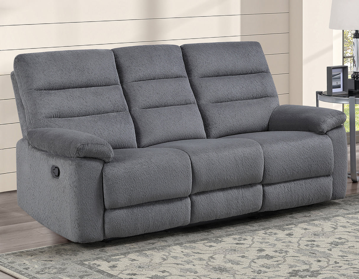 Cozy Gray Manual Recliner Sofa from Steve Silver - Luna Furniture