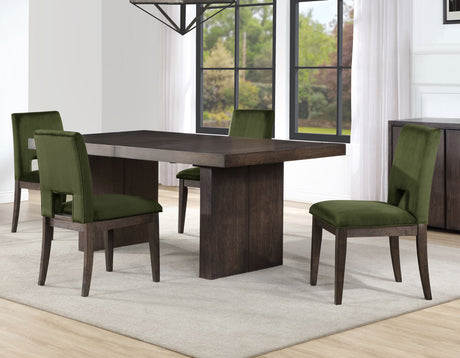 Evan Walnut/Green 5-Piece 78-96-inch Dining Room Set from Steve Silver - Luna Furniture
