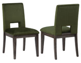 Evan 5-Piece 78-96-inch Table Set with Green Velvet Chairs from Steve Silver - Luna Furniture
