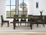 Evan 6-Piece 78-96-inch Table Set with Green Velvet Chairs from Steve Silver - Luna Furniture