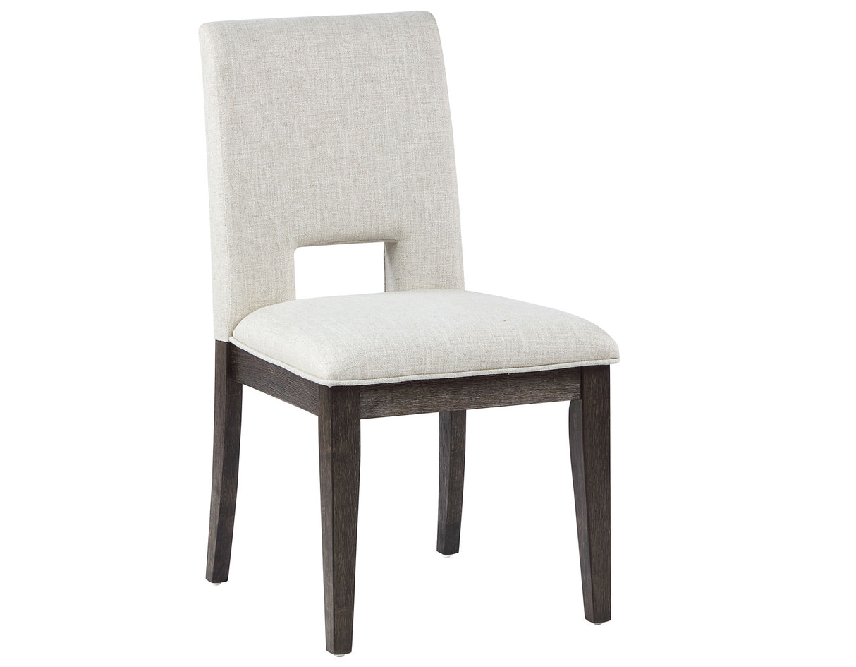 Evan 5-Piece 78-96-inch Dining Set with 4 Eggshell Linen-Look Side Chairs from Steve Silver - Luna Furniture