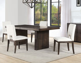 Evan 5-Piece 78-96-inch Dining Set with 4 Eggshell Linen-Look Side Chairs from Steve Silver - Luna Furniture