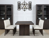 Evan 5-Piece 78-96-inch Dining Set with 4 Eggshell Linen-Look Side Chairs from Steve Silver - Luna Furniture