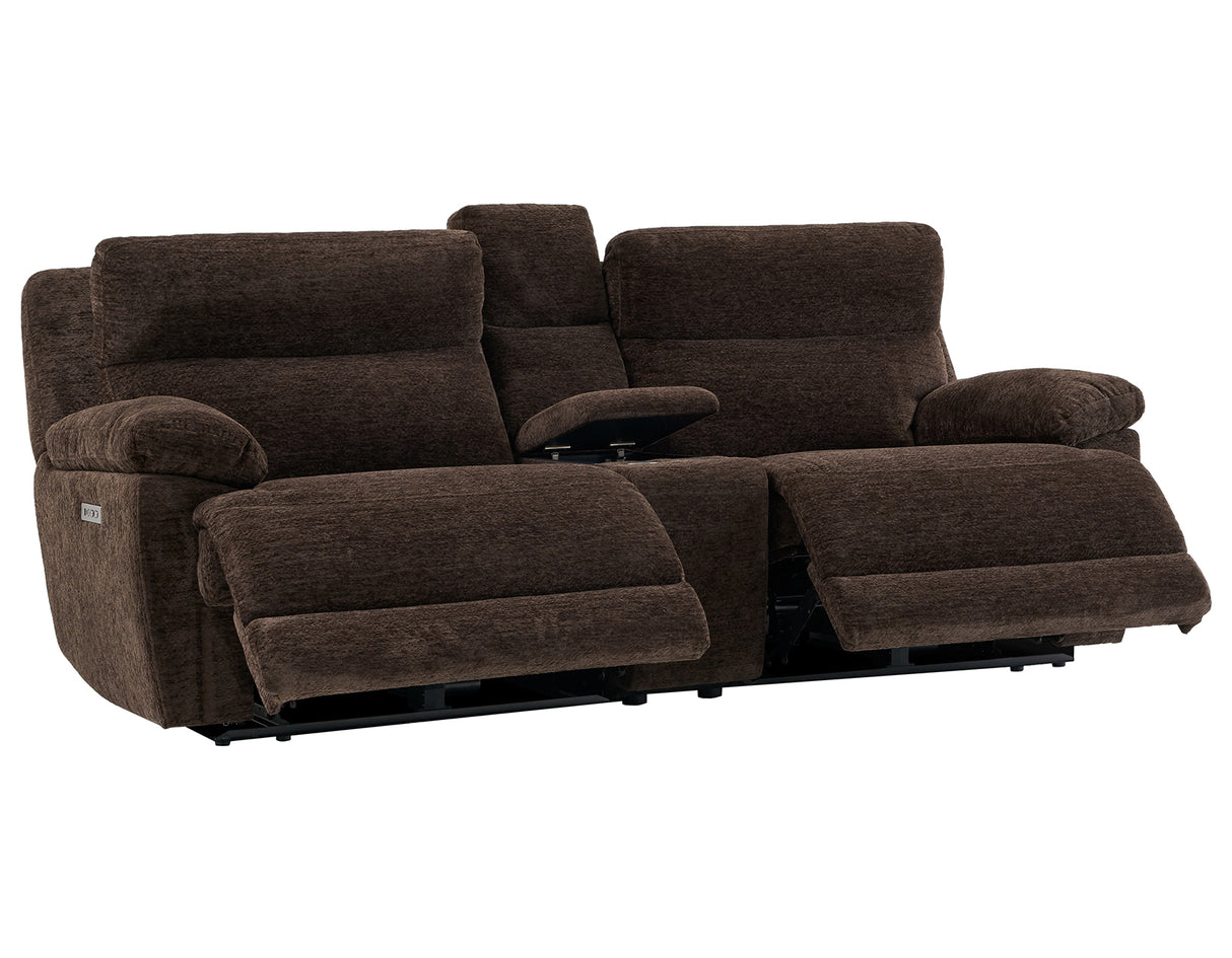 Gatlin 3-Piece Dual-Power Reclining Set, Brown Fabric – Sofa, Loveseat, Recliner from Steve Silver - Luna Furniture