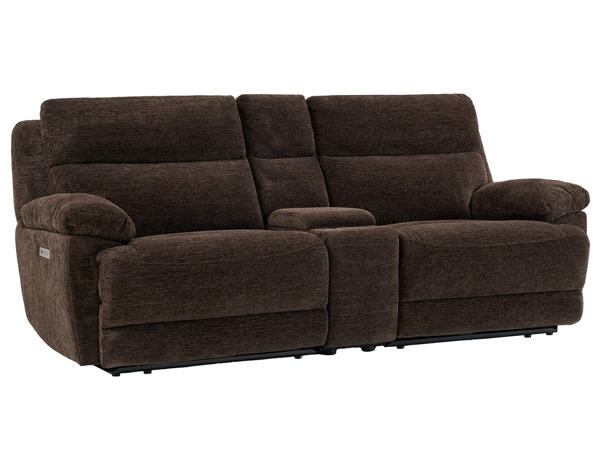 Gatlin 3-Piece Dual-Power Reclining Set, Brown Fabric – Sofa, Loveseat, Recliner from Steve Silver - Luna Furniture