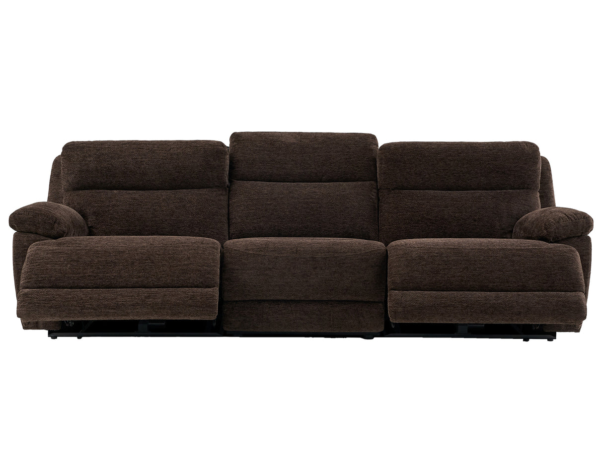 Gatlin 3-Piece Dual-Power Reclining Set, Brown Fabric – Sofa, Loveseat, Recliner from Steve Silver - Luna Furniture