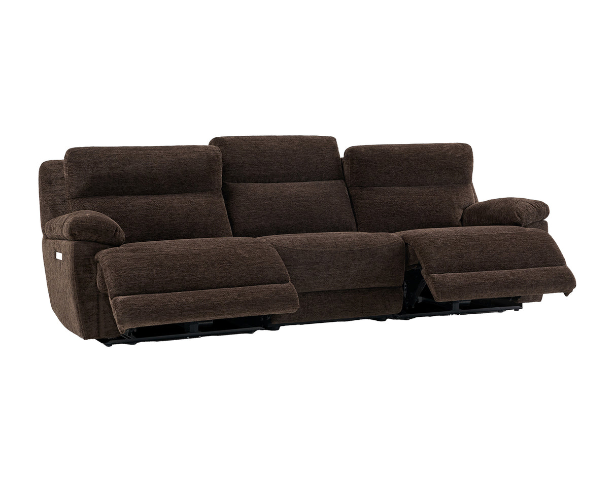 Gatlin 3-Piece Dual-Power Reclining Set, Brown Fabric – Sofa, Loveseat, Recliner from Steve Silver - Luna Furniture