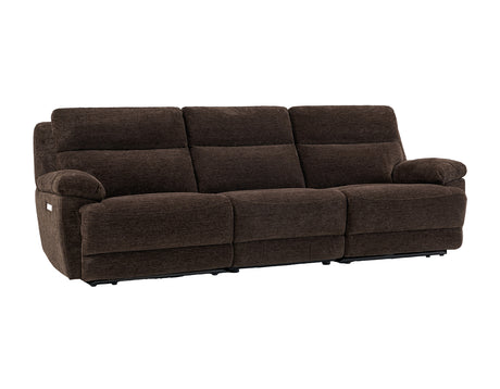 Gatlin 3-Piece Dual-Power Reclining Set, Brown Fabric – Sofa, Loveseat, Recliner from Steve Silver - Luna Furniture
