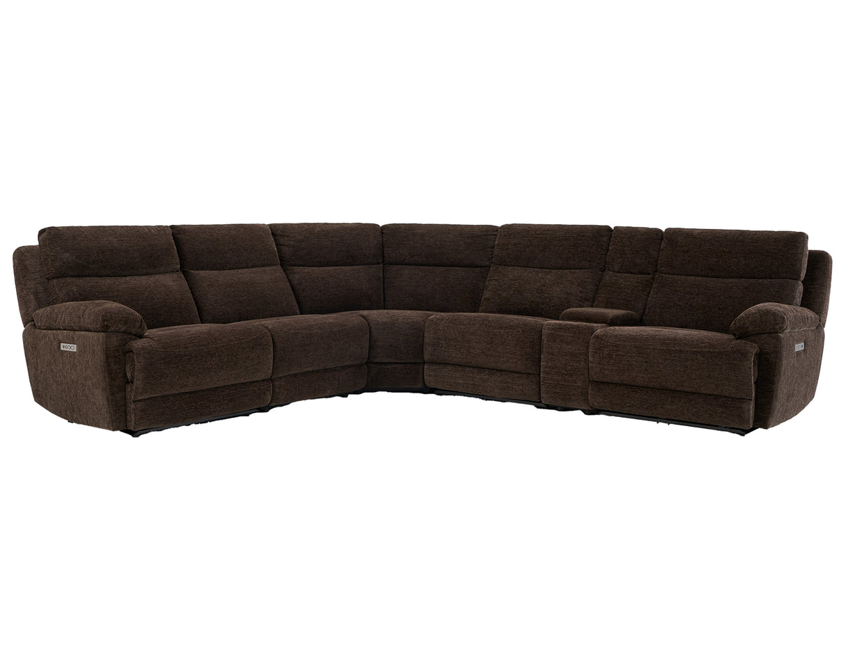 Gatlin Dual-Power Brown Fabric 6-Piece Modular Reclining Sectional from Steve Silver - Luna Furniture