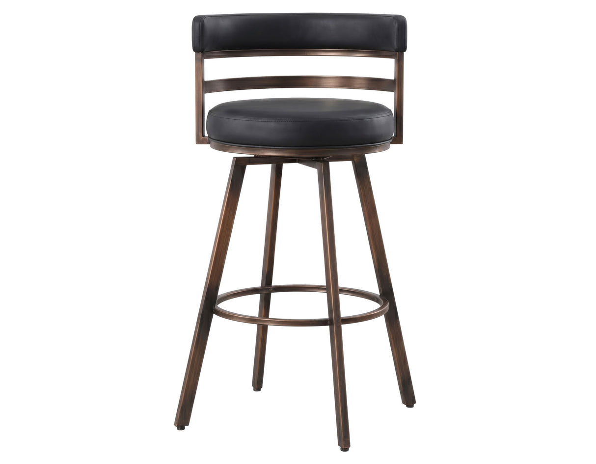 Geno Black 30-inch Commercial Grade Swivel Bar Stool from Steve Silver - Luna Furniture