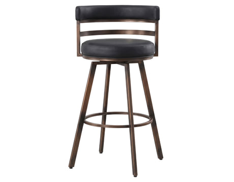 Geno Black 30-inch Commercial Grade Swivel Bar Stool from Steve Silver - Luna Furniture