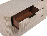 Henry 65″ 6-Drawer Reeded Dresser and Mirror, Tan Finish from Steve Silver - Luna Furniture