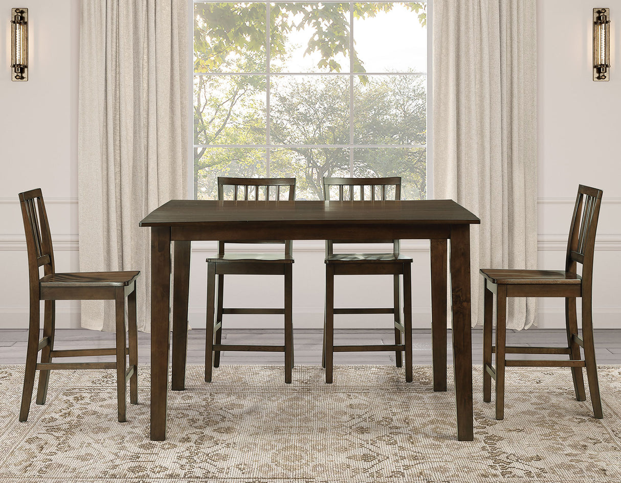 Joplin Walnut Finish 42-54″ Counter Table with 12″ Leaf from Steve Silver - Luna Furniture