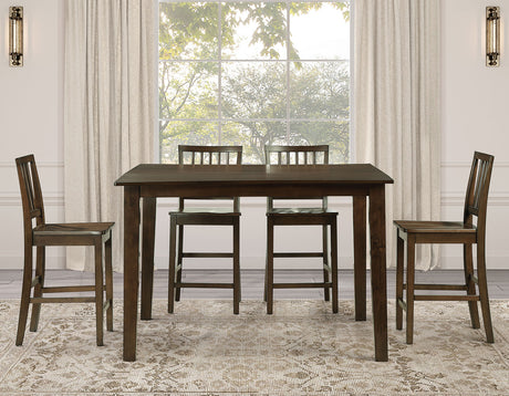 Joplin Walnut Finish 42-54″ Counter Table with 12″ Leaf from Steve Silver - Luna Furniture