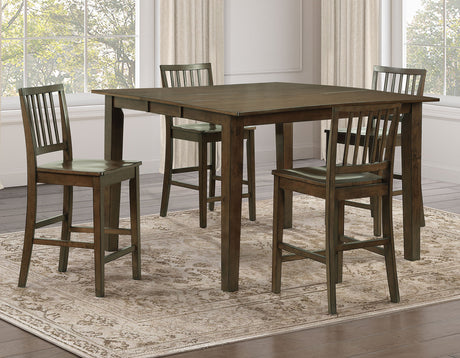 Joplin Walnut Finish 42-54″ Counter Table with 12″ Leaf from Steve Silver - Luna Furniture