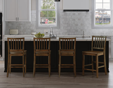 Joplin Walnut Solid Wood 24-Inch Farmhouse Counter Height Stool, Set of 2 from Steve Silver - Luna Furniture