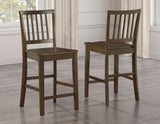 Joplin Walnut Solid Wood 24-Inch Farmhouse Counter Height Stool, Set of 2 from Steve Silver - Luna Furniture