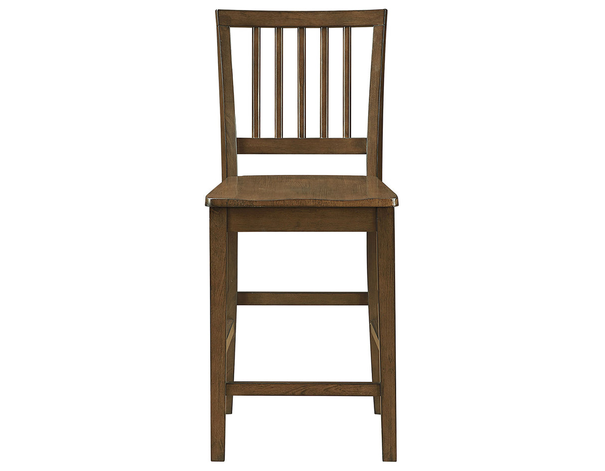 Joplin Walnut Solid Wood 24-Inch Farmhouse Counter Height Stool, Set of 2 from Steve Silver - Luna Furniture