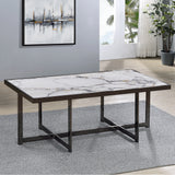 Kayley 47.5″ Sintered Stone Cocktail Table from Steve Silver - Luna Furniture