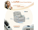 Luna Home Cinema Power Recliner, Ice Vegan Leather from Steve Silver - Luna Furniture
