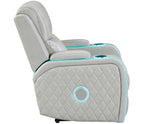 Luna Home Cinema Power Recliner, Ice Vegan Leather from Steve Silver - Luna Furniture