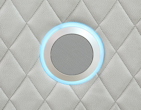 Luna 3-Piece Home Cinema Power Reclining Set, Ice Vegan Leather from Steve Silver - Luna Furniture