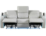 Luna Home Cinema Power Reclining Sofa, Ice Vegan Leather from Steve Silver - Luna Furniture