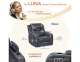 Luna Home Cinema Power Recliner, Charcoal Vegan Leather from Steve Silver - Luna Furniture