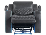 Luna 3-Piece Home Cinema Power Reclining Set, Charcoal Vegan Leather from Steve Silver - Luna Furniture