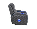 Luna Home Cinema Power Recliner, Charcoal Vegan Leather