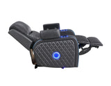 Luna Home Cinema Power Recliner, Charcoal Vegan Leather