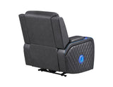 Luna Home Cinema Power Recliner, Charcoal Vegan Leather