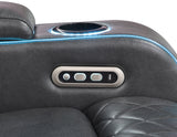 Luna 3-Piece Home Cinema Power Reclining Set, Charcoal Vegan Leather from Steve Silver - Luna Furniture