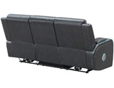 Luna 3-Piece Home Cinema Power Reclining Set, Charcoal Vegan Leather from Steve Silver - Luna Furniture