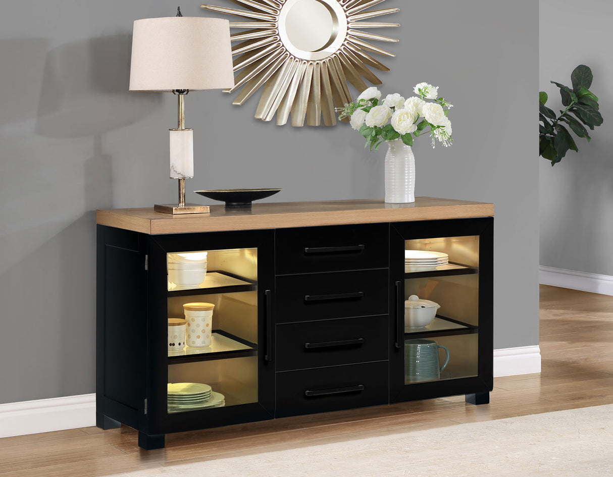 Magnolia Oak/Black 5-Piece 72-108-inch Dining Set from Steve Silver - Luna Furniture