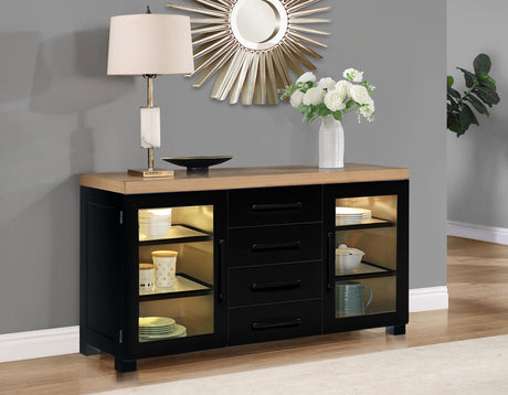 Magnolia Oak/Black 5-Piece 72-108-inch Dining Set from Steve Silver - Luna Furniture