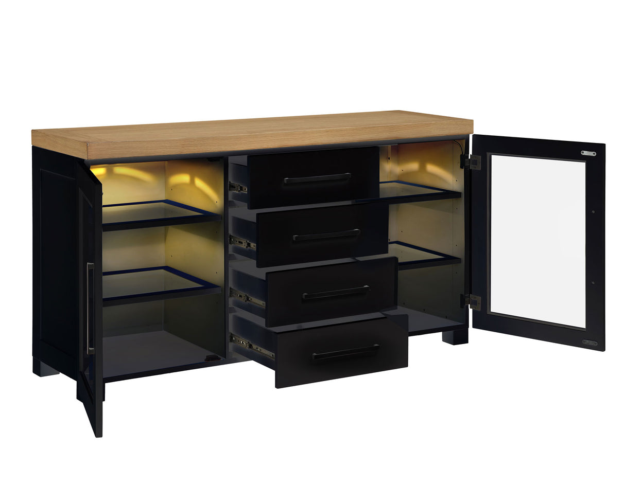 Magnolia Oak/Black 5-Piece 72-108-inch Dining Set from Steve Silver - Luna Furniture