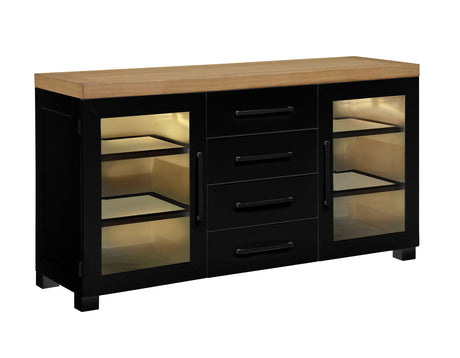 Magnolia Oak/Black 5-Piece 72-108-inch Dining Set from Steve Silver - Luna Furniture