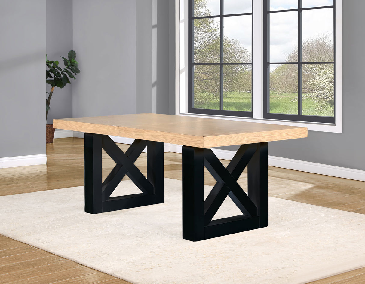 Magnolia 72-108-inch Table, Black Base from Steve Silver - Luna Furniture