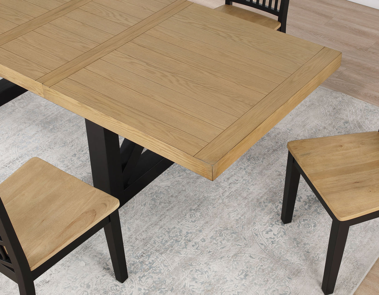 Magnolia Oak/Black 5-Piece 72-108-inch Dining Set from Steve Silver - Luna Furniture