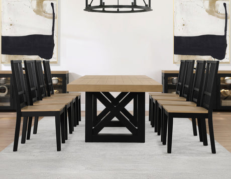 Magnolia Oak/Black 5-Piece 72-108-inch Dining Set from Steve Silver - Luna Furniture