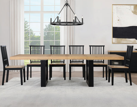 Magnolia Oak/Black 5-Piece 72-108-inch Dining Set from Steve Silver - Luna Furniture