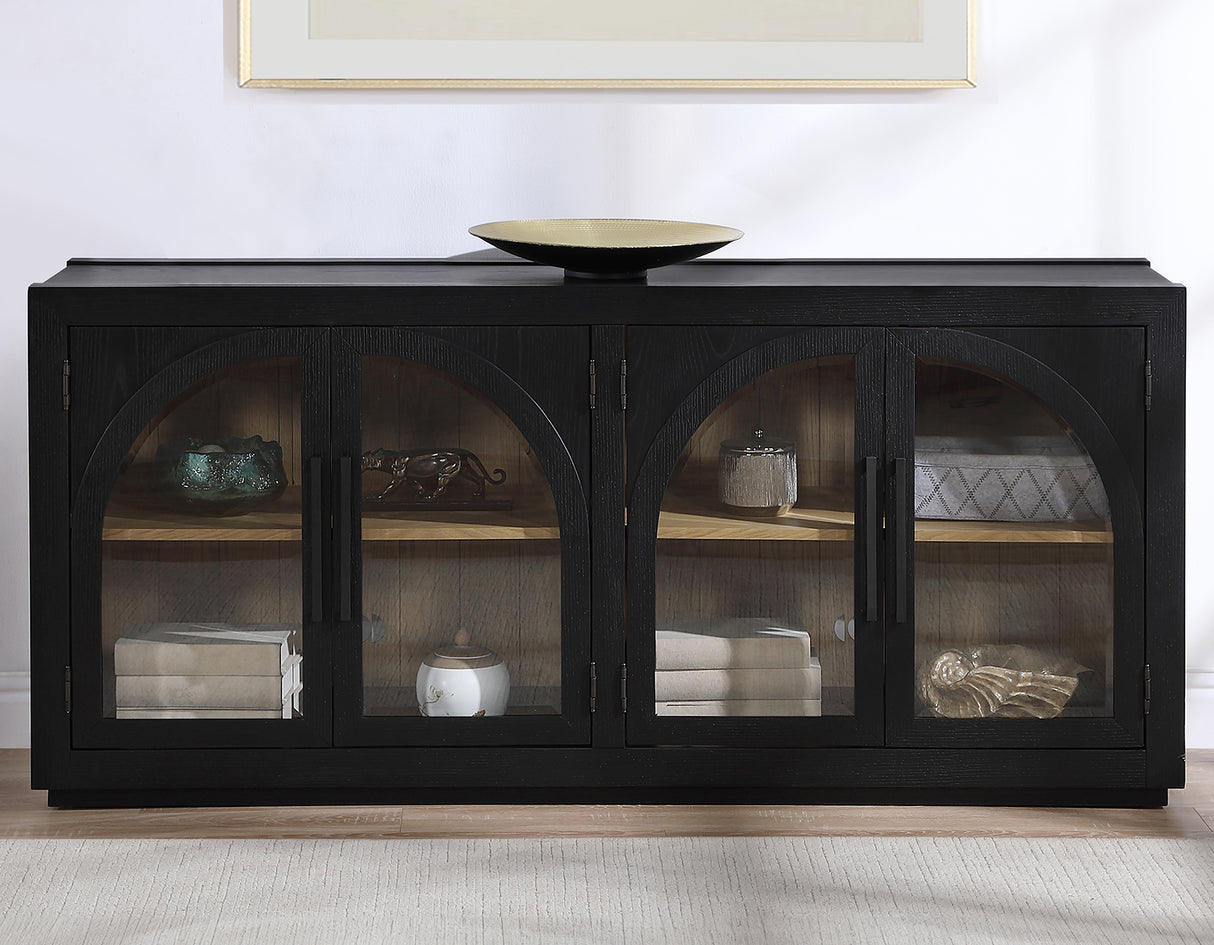 Magnolia Cathedral Doored Server, Black from Steve Silver - Luna Furniture