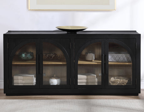 Magnolia Cathedral Doored Server, Black from Steve Silver - Luna Furniture