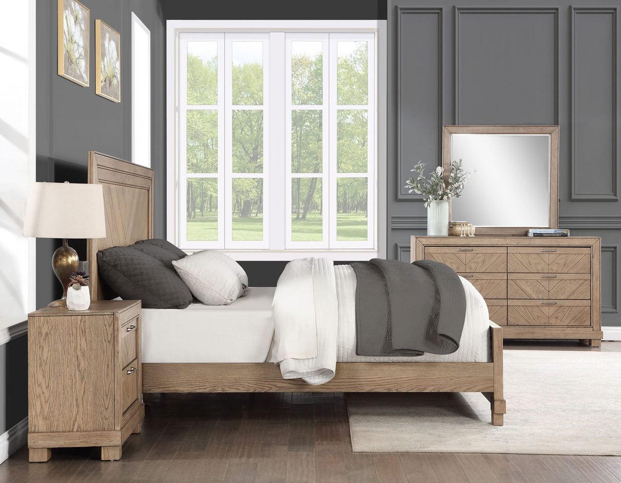 Montana 4-Piece King Set, Sand(King Bed, Nightstand, Dresser and Mirror) from Steve Silver - Luna Furniture